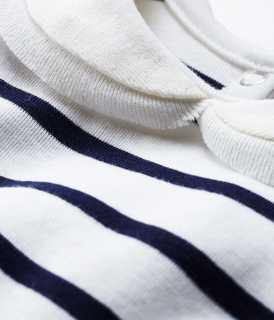 Blouse manches longues bébé fille rayure marinière blanc MARSHMALLOW/bleu SMOKING CN
