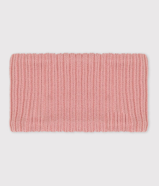 Snood bébé en tricot doublé en polaire recyclée rose SALINE
