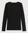 Dames t-shirt van wol en katoen zwart NOIR