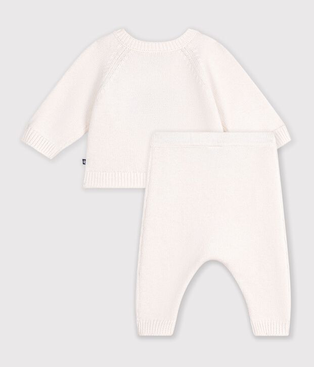 Gebreid babysetje met jacquardmotief rood/rood