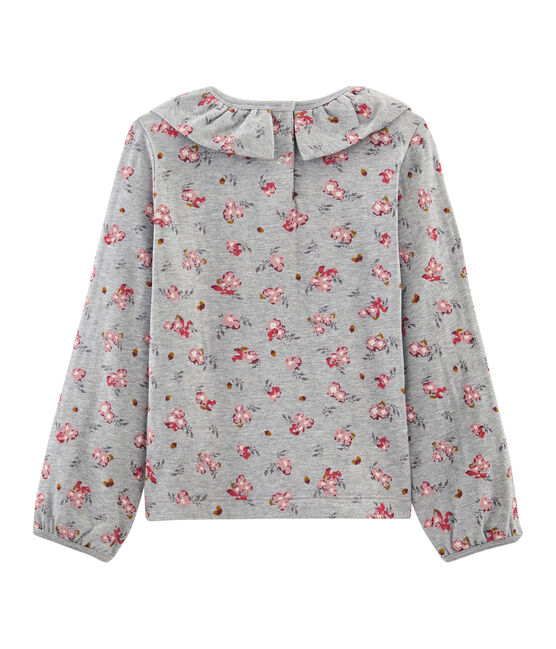 T-shirt lange mouwen meisjes grijs BELUGA/wit MULTICO