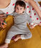 Set met 3 stuks in biologisch tubic voor baby's wit MARSHMALLOW/blauw SMOKING