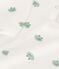 Katoenen babypyjama zonder voetjes met kikkerprint wit MARSHMALLOW/wit MULTICO