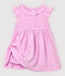 Robe manches courtes en crêpe bébé fille rose BOHEME