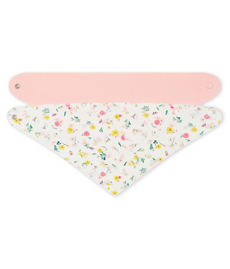 Lot de 2 bandanas-bavoirs b&eacute;b&eacute; fille multicouleur