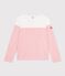Gestreept katoenen marineshirt voor dames roze MARSHMALLOW/ FLAMAND