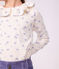 T-shirt met kraagje, lange mouwen en bloemenprint voor kinderen ecru/multicouleur