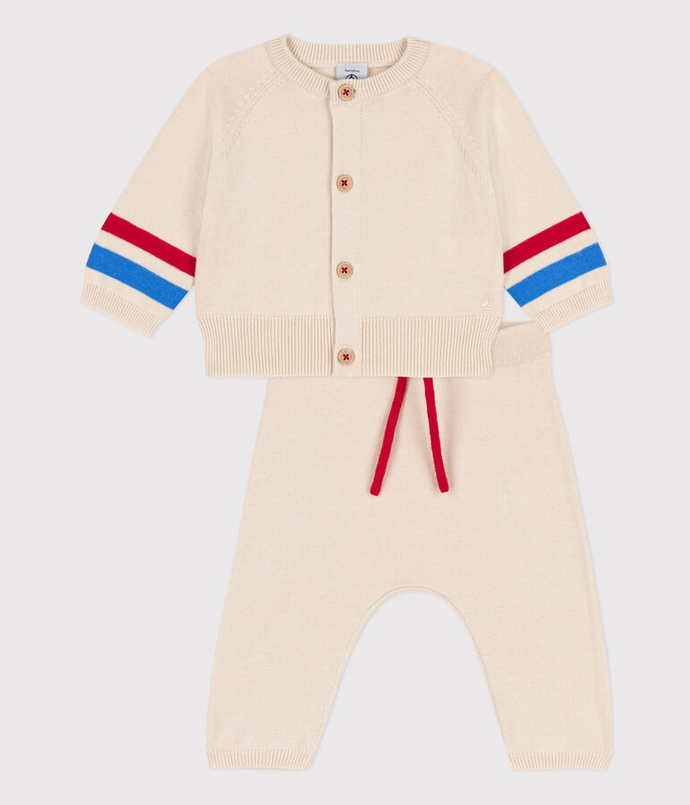 Ensemble van tricot voor baby's ecru/multicouleur