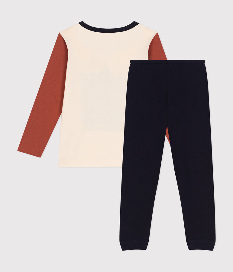 Pyjama uni motif trottinettes en coton enfant bleu/multicouleur