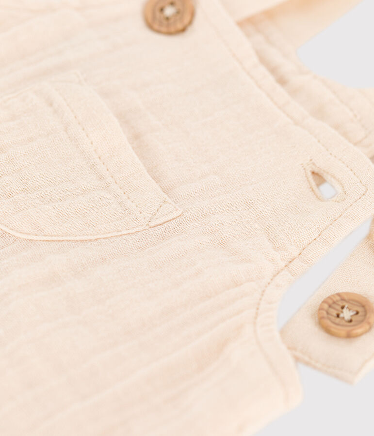 Salopette courte en gaze de coton b&eacute;b&eacute; &eacute;cru AVALANCHE