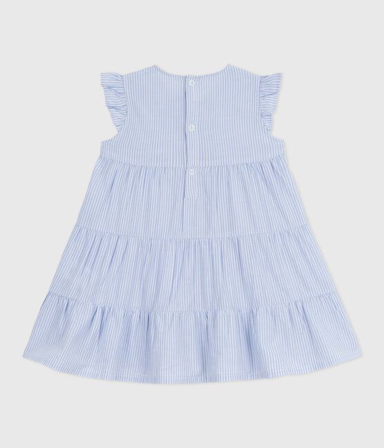 Robe sans manche en popeline rayée bébé BLEU/ MULTICO