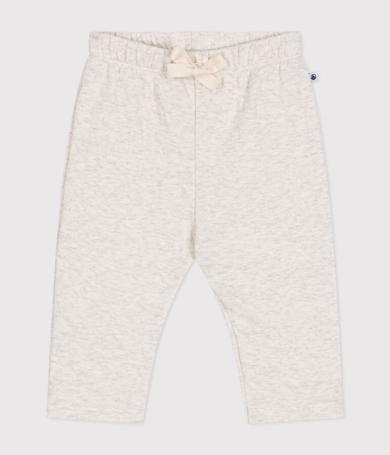 Broek in doorgestikt tubic voor baby's beige