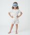 Korte katoenen verkleedpyjama met savanneprint voor kinderen wit/multicouleur