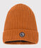 Bonnet en tricot doublé en polaire enfant garçon-fille marron ECUREUIL