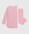 Chemise de nuit et legging enfant en velours &agrave; fleurs rose/multicouleur