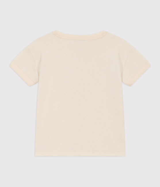 T-shirt in bouclébadstof voor meisjes/jongens ecru AVALANCHE
