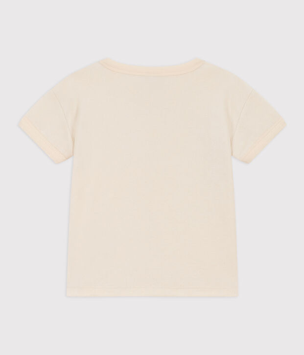 Tee-shirt en bouclette &eacute;ponge enfant fille/gar&ccedil;on &eacute;cru