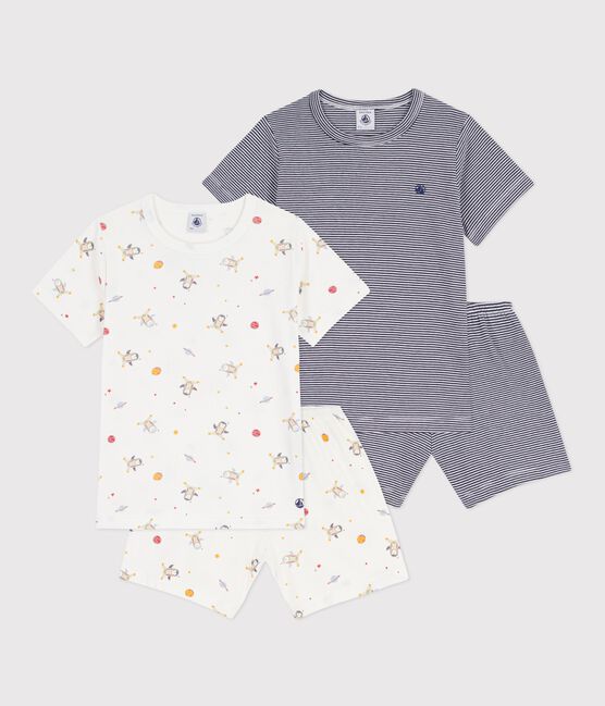 Setje van korte katoenen kinderpyjama's met print variante 1