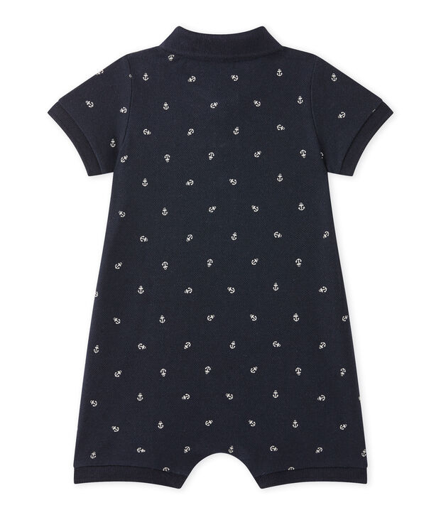 Combicourt col polo b&eacute;b&eacute; gar&ccedil;on imprim&eacute; bleu/beige