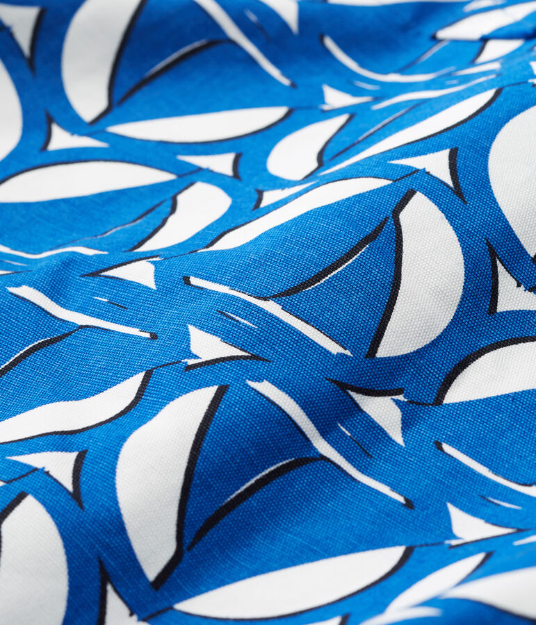 Maxi tas in canvas wit LAIT/blauw PERSE/ MULTICO