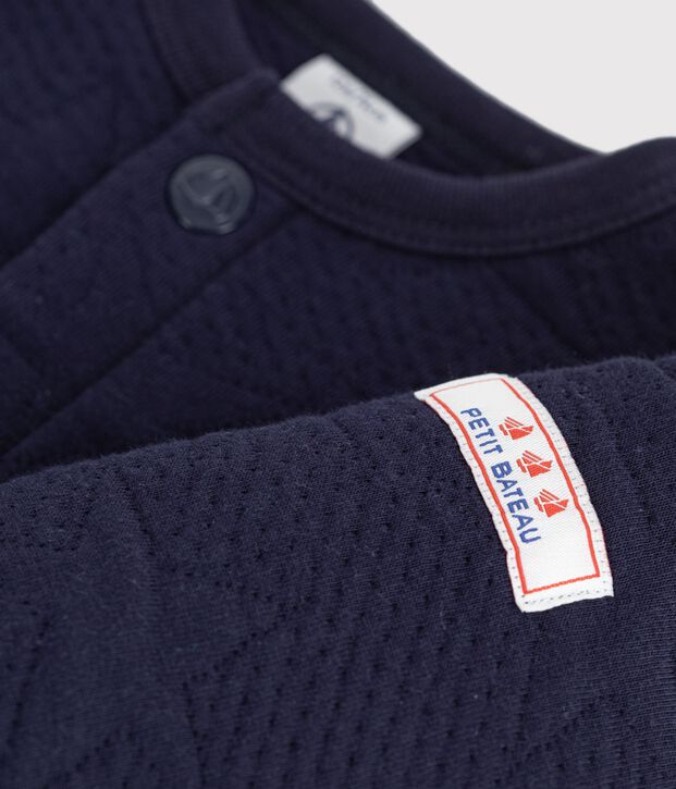 Cardigan b&eacute;b&eacute; en coton &eacute;pais motifs &eacute;toiles bleu marine