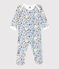 Babypyjama van bouclébadstof wit MARSHMALLOW/wit MULTICO
