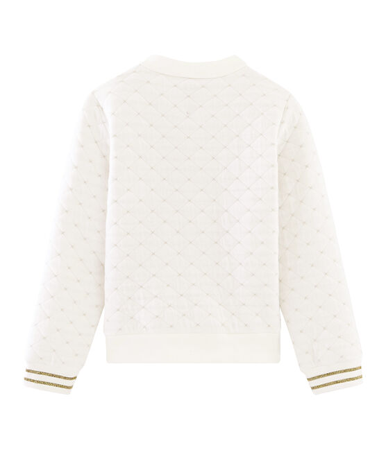 Cardigan en tubique matelassé enfant fille blanc MARSHMALLOW