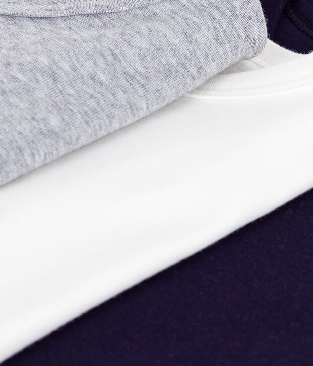 Setje met effen katoenen T-shirts met korte mouw voor kinderen multicouleur