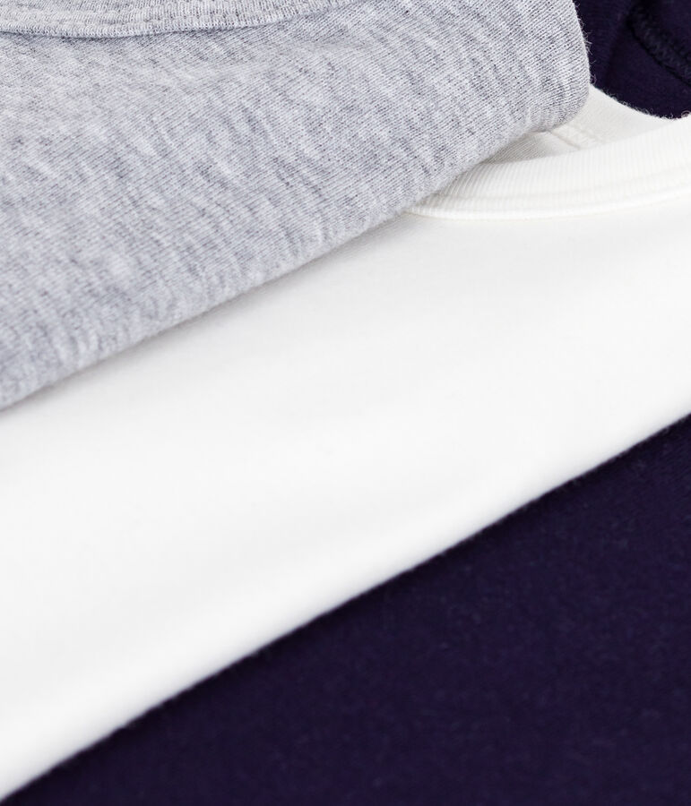 Setje met effen katoenen T-shirts met korte mouw voor kinderen multicouleur