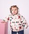 Donsjack van polyester met dierenprint voor baby's ecru/roze