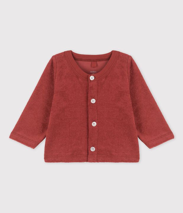 Cardigan en bouclette &eacute;ponge b&eacute;b&eacute; marron