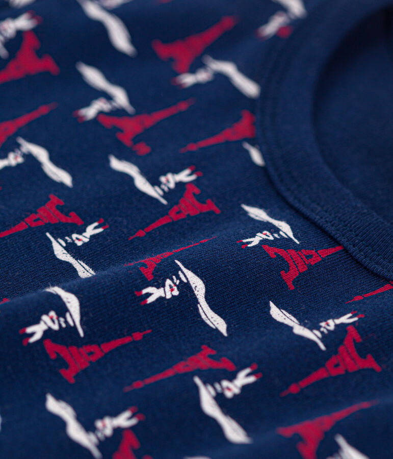 Pyjacourt Paris en coton petit gar&ccedil;on bleu/multicouleur