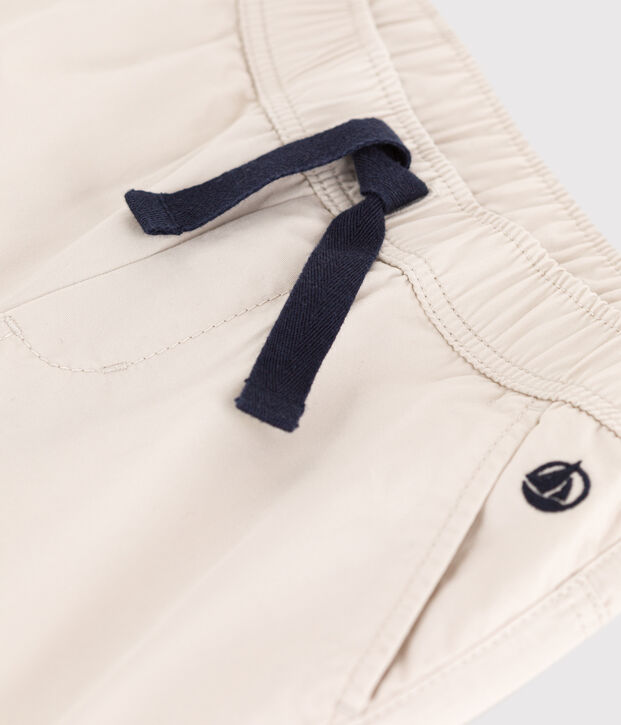 Pantalon regular en serge de coton enfant gar&ccedil;on beige