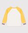 Tee-shirt enfant manches longues en coton colorblock &eacute;cru/multicouleur
