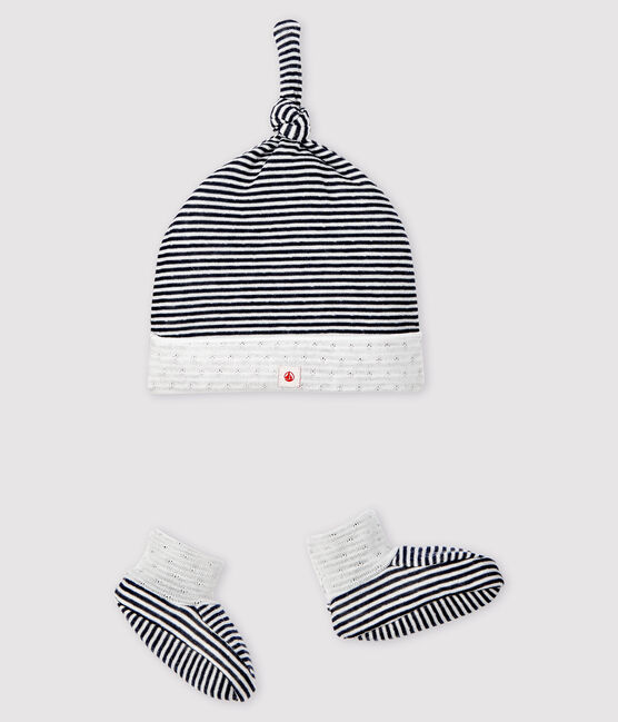 Set babymutsje en gestreepte babyslofjes van tubic variante 1