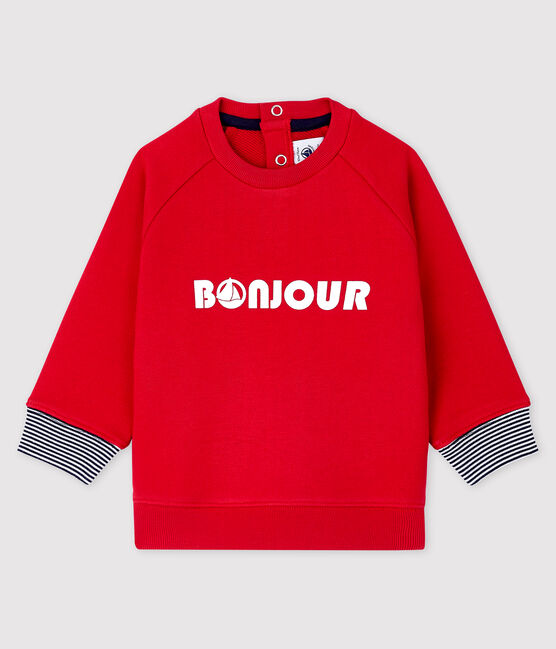 Sweatshirt bébé garçon imprimé rouge TERKUIT