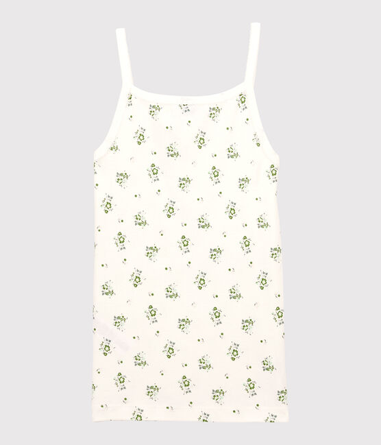 L'ICONIQUE, katoenen damesshirt met bandjes wit MARSHMALLOW/wit MULTICO