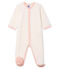 Dors bien bébé fille en velours blanc MARSHMALLOW/rose MINOIS