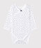 Eerste body met lange mouwen en print voor meisjes wit ECUME/blauw MEDIEVAL
