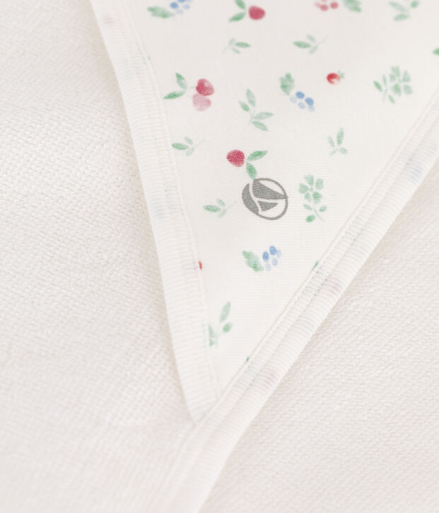 Carr&eacute; de bain b&eacute;b&eacute; en coton blanc/multicouleur