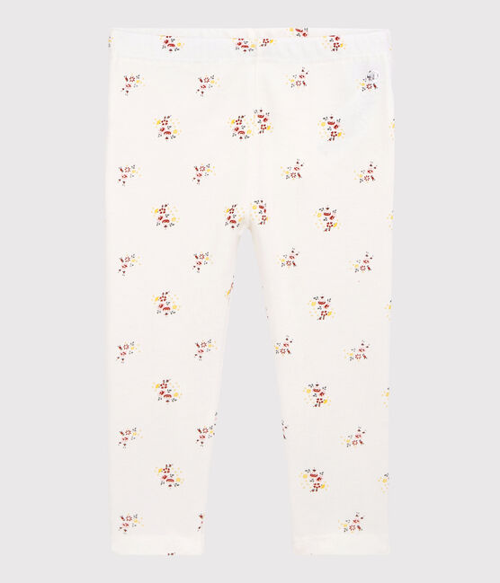 Legging imprimée en coton bébé fille blanc MARSHMALLOW/blanc MULTICO