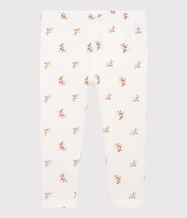 Katoenen legging met print voor babymeisjes wit/multicouleur