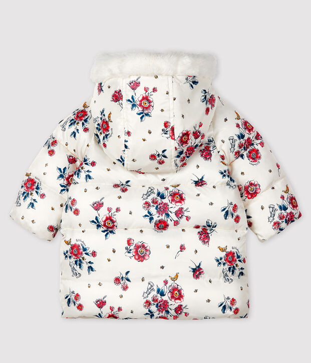 Doudoune b&eacute;b&eacute; fille blanc/multicouleur