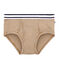 herenslip met milleraies-strepen bruin BRINDILLE/wit MARSHMALLOW