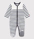 Gestreepte fluwelen babypyjama