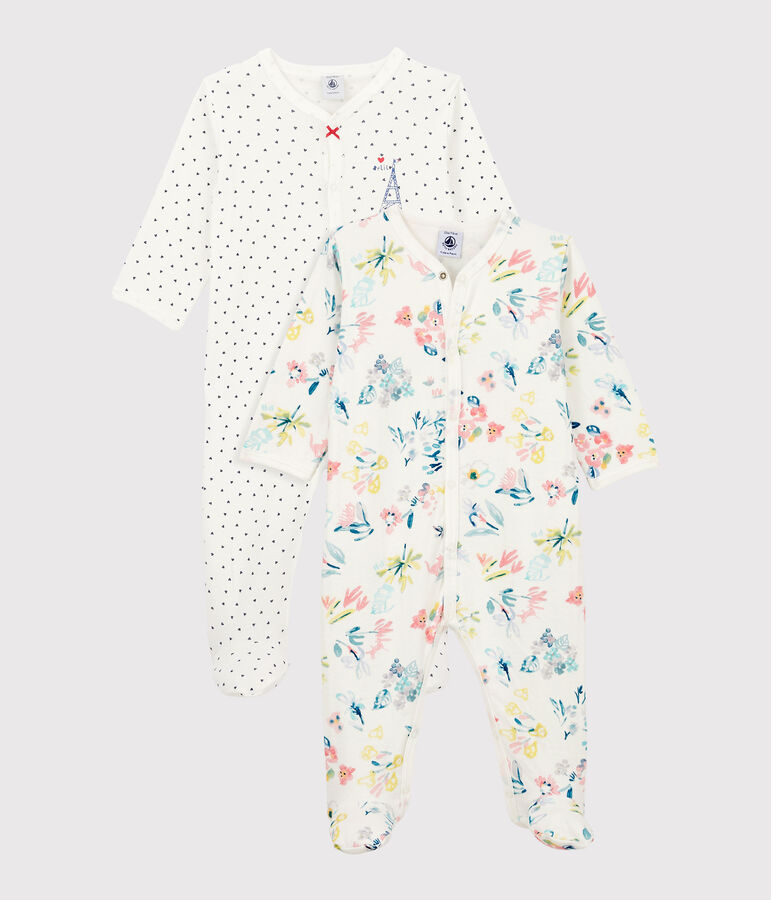 Lot de 2 dors-bien b&eacute;b&eacute; fille en coton multicouleur
