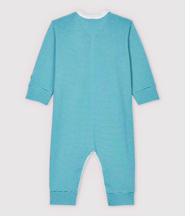 Gestreepte pyjama van katoen en lyocell blauw/wit