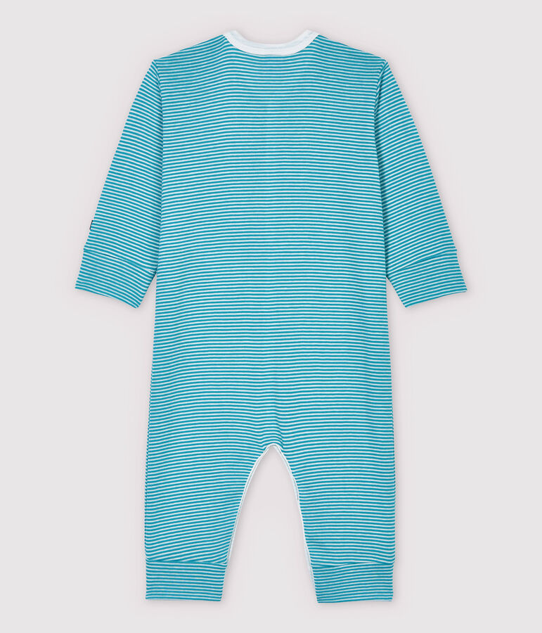 Gestreepte pyjama van katoen en lyocell blauw/wit