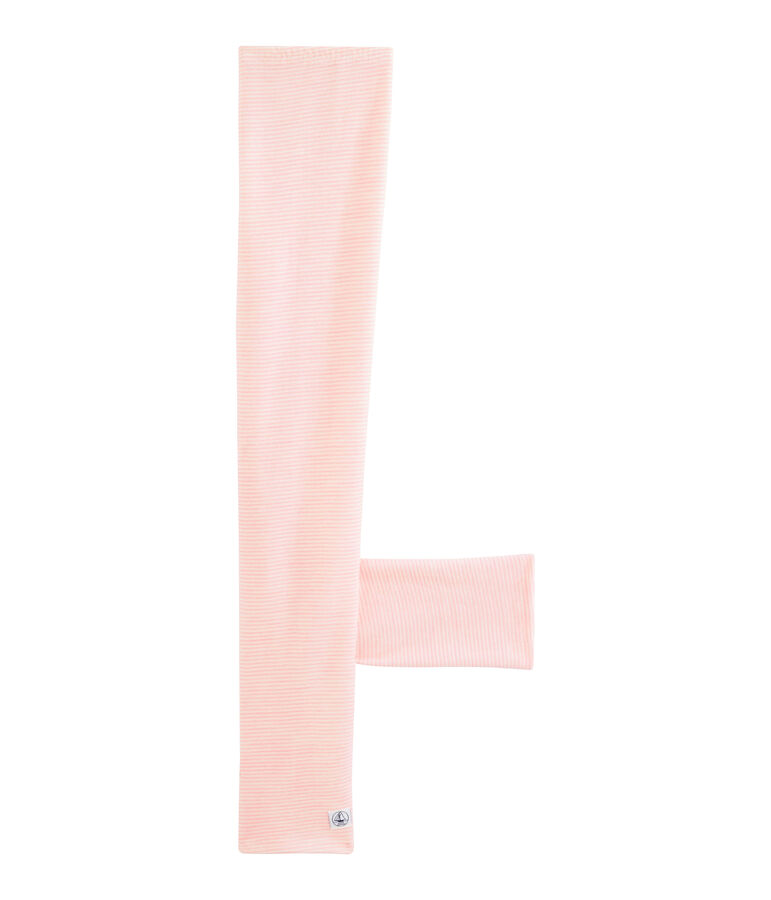 Legging enfant en laine et coton rose/blanc
