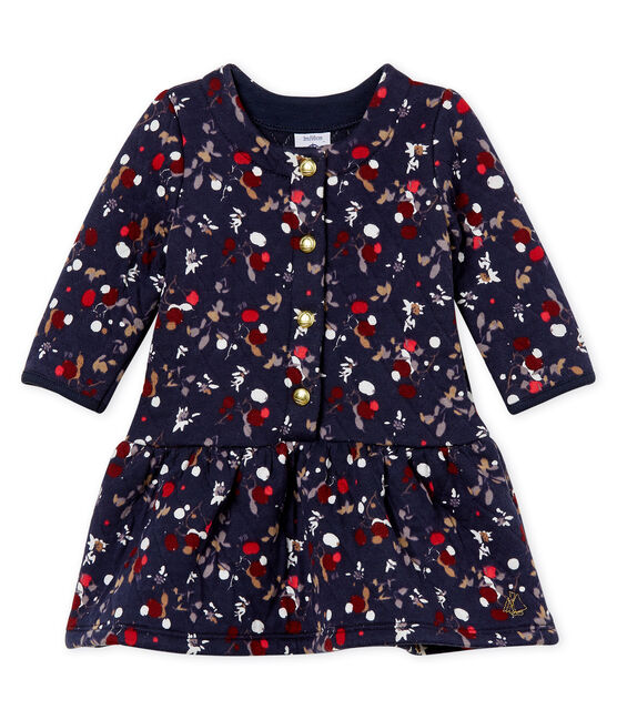 Jurk met dessin voor babymeisjes blauw SMOKING/wit MULTICO CN